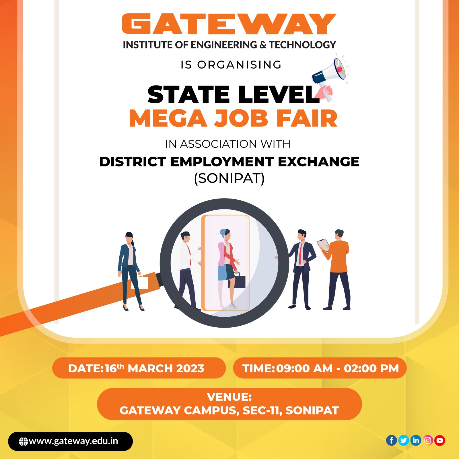 State Level Mega Job Fair in Association with District Employment